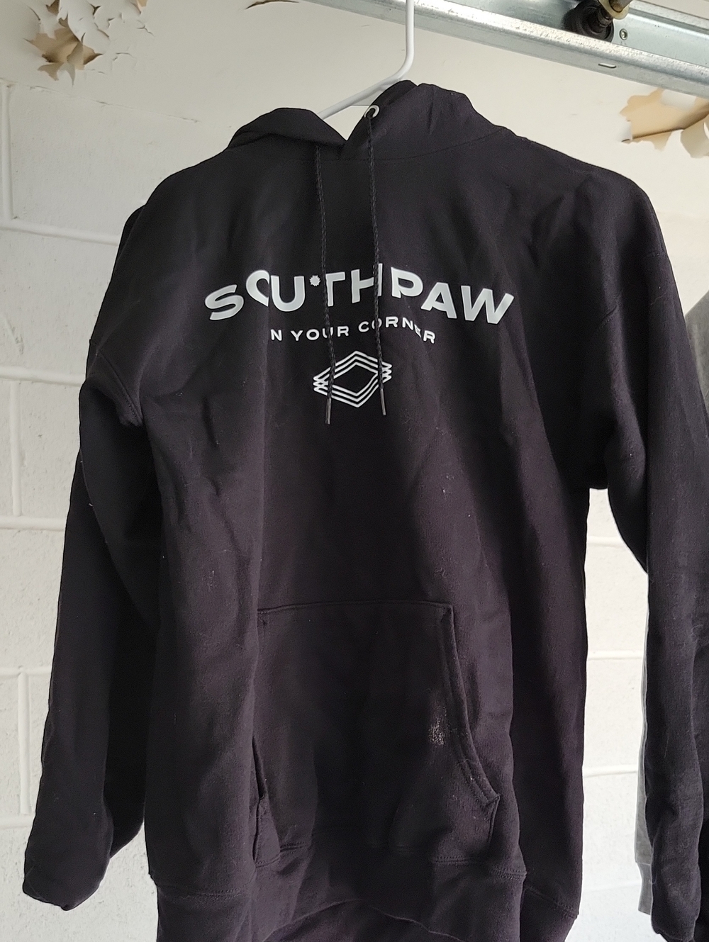 Black Graphic Hoodie with Front Pocket